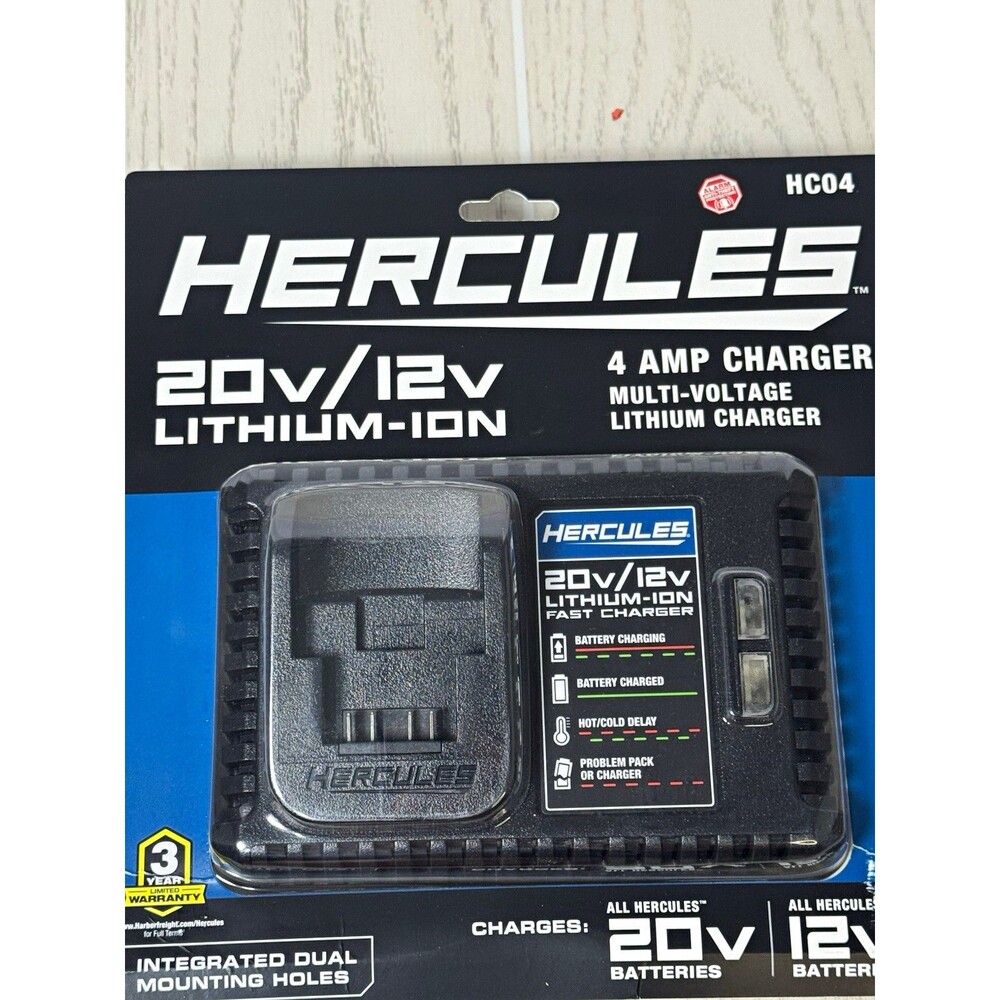 Hercules HC04 20V/12V Lithium-Ion 4 Amp Multi-Voltage Fast Charger